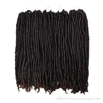 18 inch Black Bohemian Locs For Women Faux Dreadlocks Braids Goddess Faux Locs Hair Synthetic Crochet Braiding Hair Extensions
